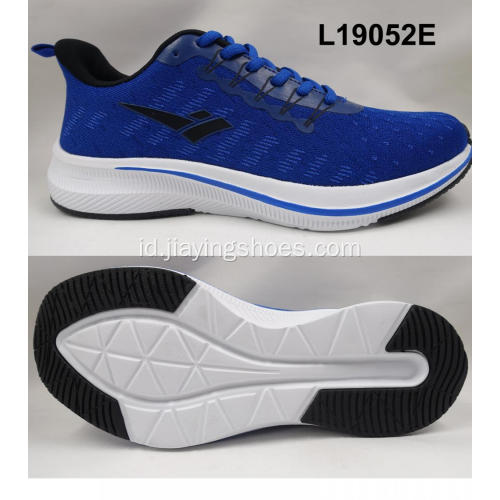 sneakers biru ringan luar sepatu lari pria olahraga